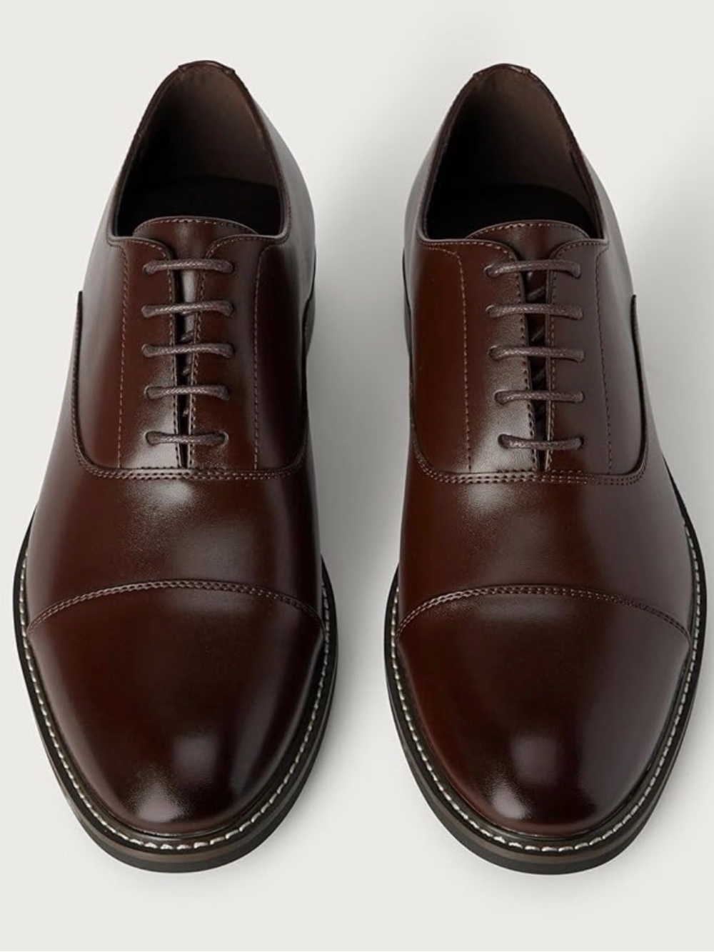 Amazon Essentials Men's Cognac Brown Cap-Toe Oxford Lace-Up